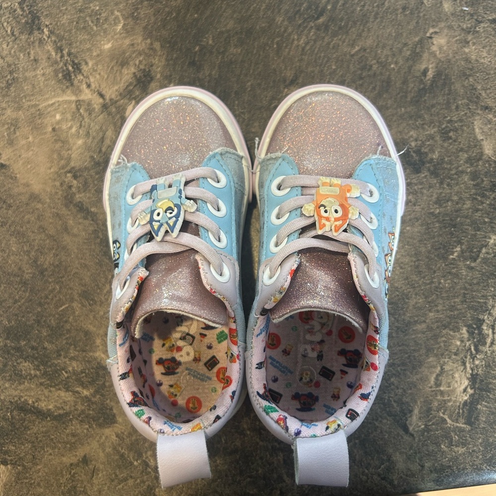 Glittery Kids Sneakers with Cartoon Charms